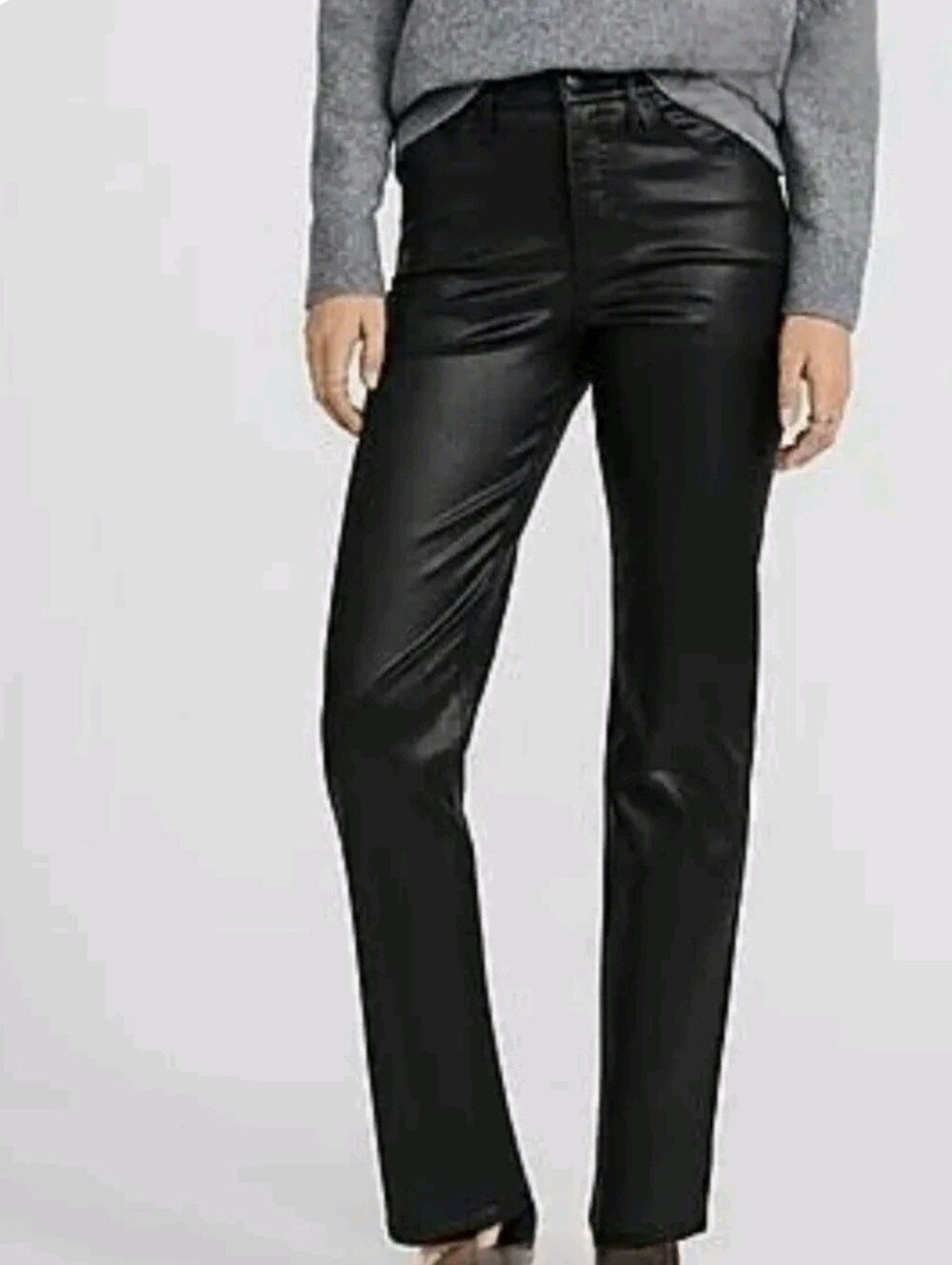 Express High Waisted Straight Ankle Coated Jeans